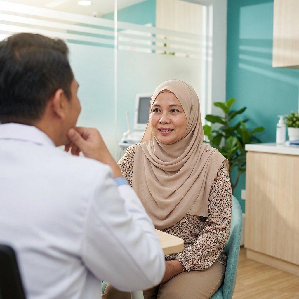 Doctor consulting with patient at Klinik Ampang